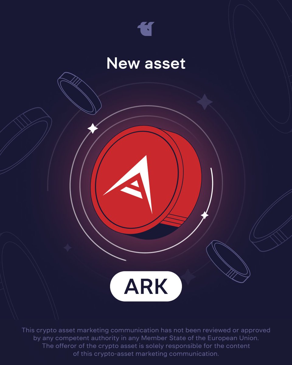 Ark is Here Great news to announce that @ArkEcosystem ($ARK) is now listed  on our exchange! $ARK is the native token of the ARK blockchain ecosystem,  aimed at facilitating user-friendly blockchain applications​.