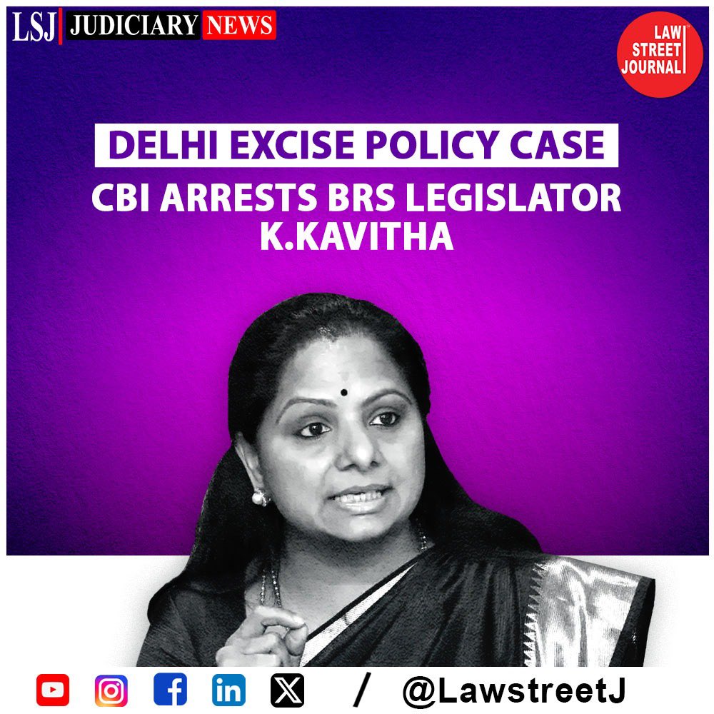 The #CentralBureauOfInvestigation (CBI) on April 11 arrested #BharatRashtraSamithi legislator K. Kavitha in connection with the Delhi excise policy case. @RaoKavitha | #DelhiPolicyCase | @CBIHeadquarters