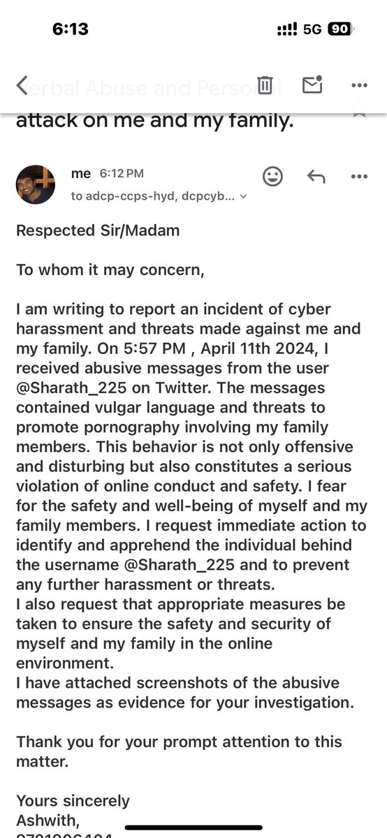 It’s okay man. Why don’t we talk about this in person?? May be?? @sharath_225 

I have filled a report and sent an email to @CyberCrimeshyd @hydcitypolice