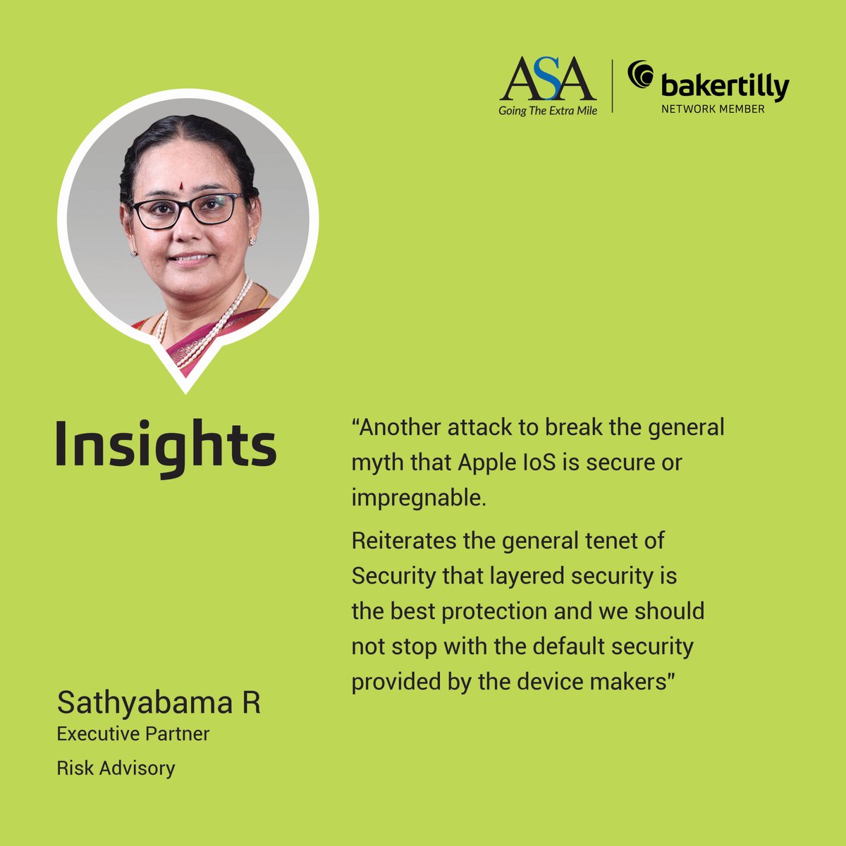Sathyabama R, Executive Partner, Risk Advisory, @ASA_cci, on the recent Apple warning about a widespread spyware attack affecting India and 91 other countries.
#cybersecurity #mercenaryspyware #riskadvisory