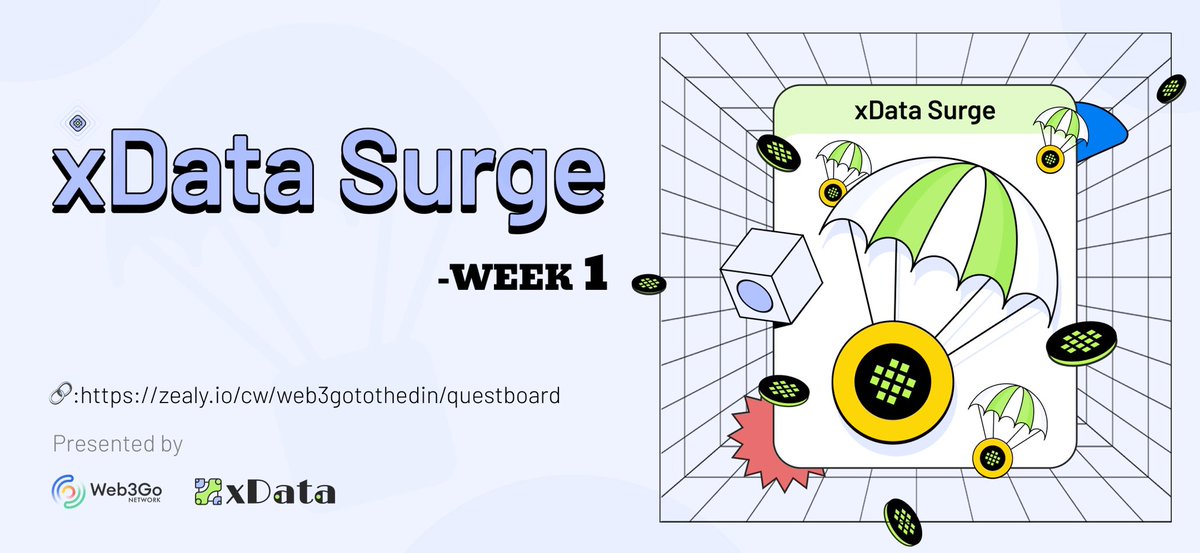 🚀 xData Surge Zealy Campaign - Week 1 start now！ Complete all quests this week and earn a whopping 500 wafers as your reward! Click the link to participate now! 🔗 zealy.io/cw/web3gotothe… Don't miss out on this exciting opportunity to win big!#xData #Wafer💰✨