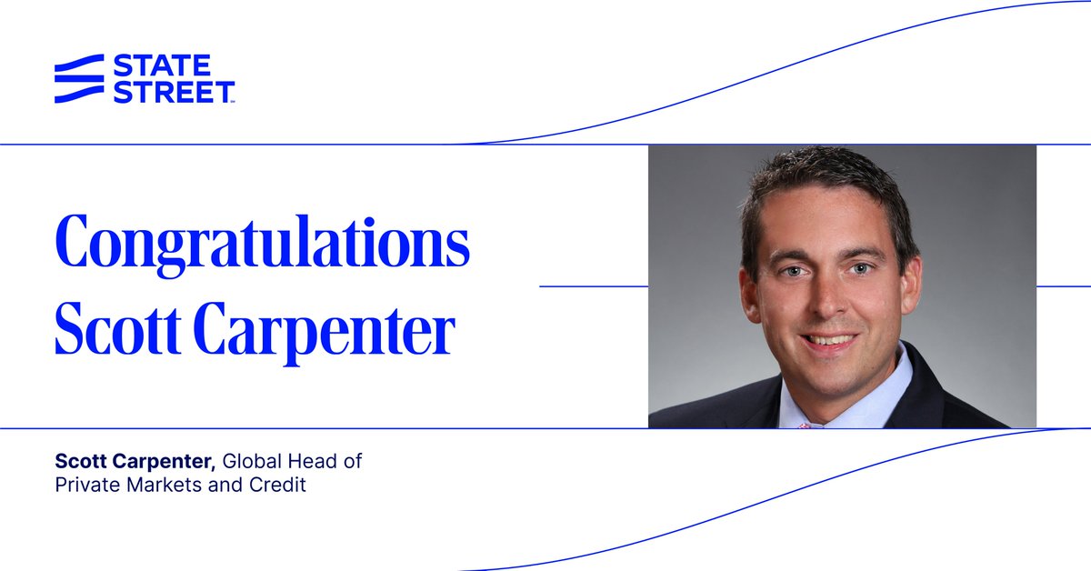 Please join us in congratulating Scott Carpenter on his new role, global head of private markets and credit. In this role, he is responsible for the strategy, product capabilities, P&L and overall market position of the      #privatemarkets and credit fund servicing businesses of