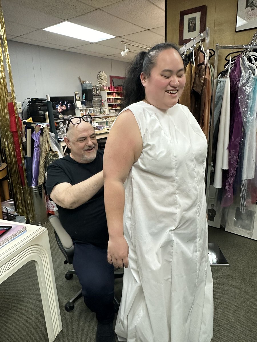 I had a muslin fitting yesterday for my first of three couture outfits that designer David Josef is making me! This one is for my upcoming photo shoot with Aspiring Magazine!
