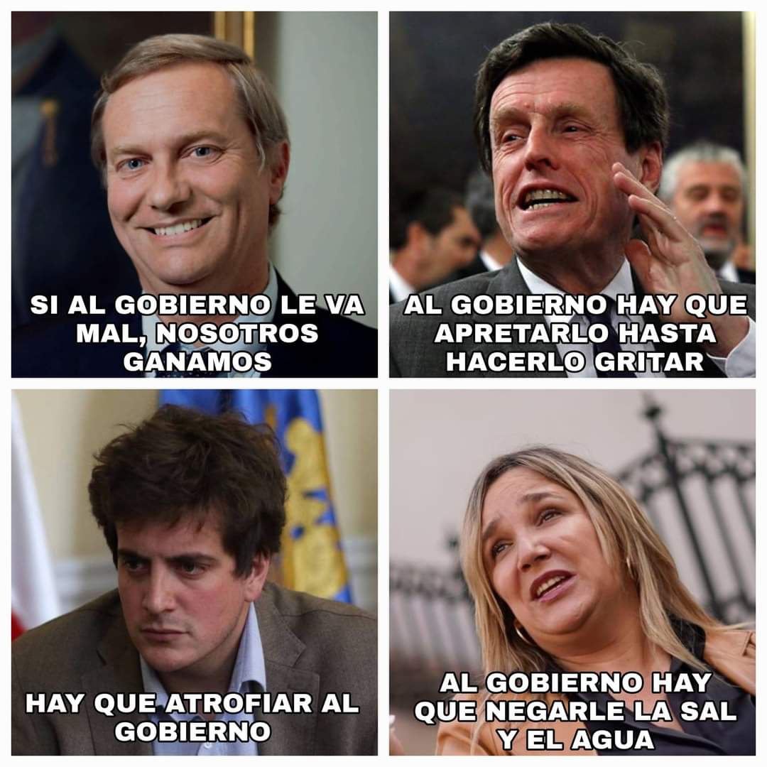 🔴 Estás son frases textuales de José Antonio Kast, Carlos Larraín, Diego Schalper y María José Hoffmann. No podemos seguir alimentando con nuestro voto la corrupción y el caos de la derecha.