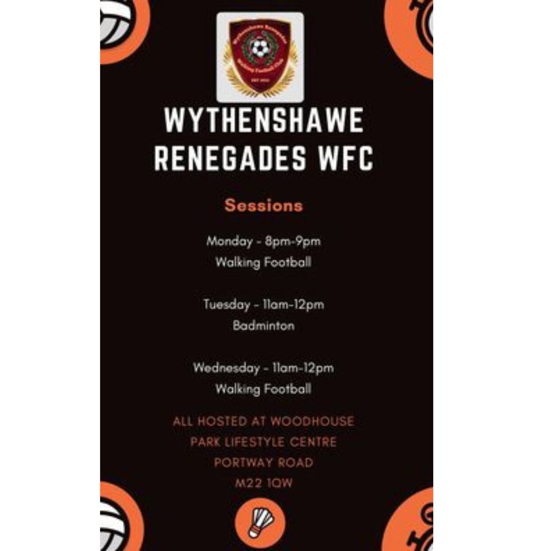 Are you interested in #walking #football, the come along and join the new group Wythenshawe Renegades WFC on Mondays at 8-9pm at @WPLifestyleCent