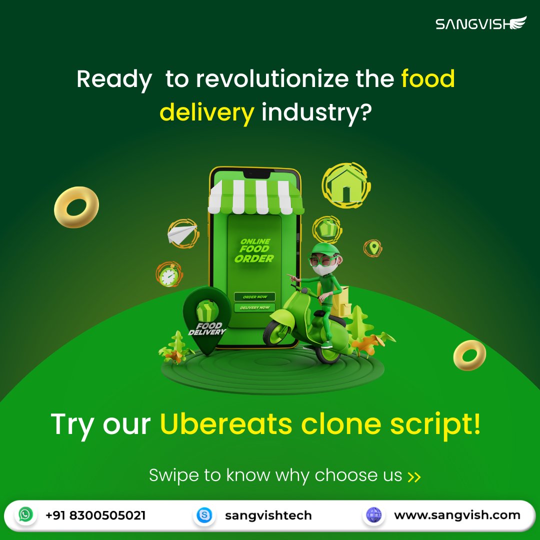 SangVishTech's tweet image. Craving convenience? 🍔🚀 Launch your own food delivery empire with our UberEats clone script! 🌟 Customizable, efficient, and ready to satisfy appetites.
Visit: sangvish.com/ubereats-clone/
#ubereatsclone #ubereatsclonescript #fooddeliveryscript #ondemand #business #startups