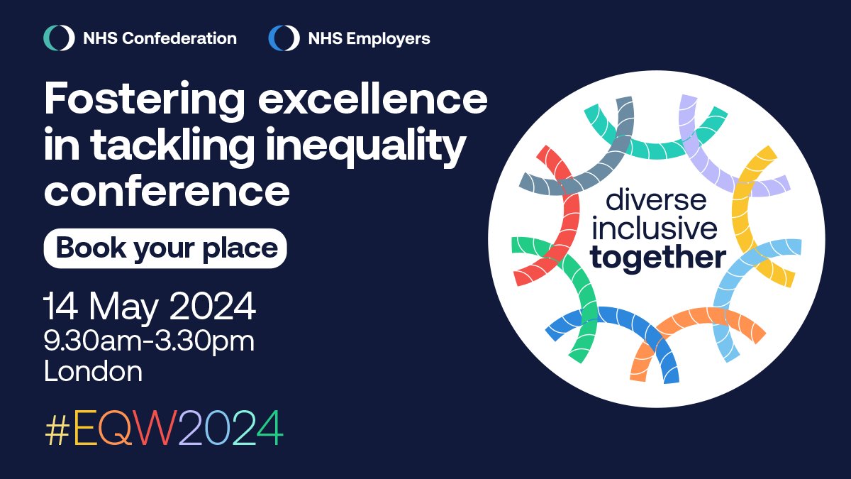 📣 Calling all those working in EDI, public health and/or health inequalities. Join us during #EQW2024 for our tackling inequalities conference. An opportunity to discuss challenges and solutions in partnership with your peers. New speakers added 👇 bit.ly/3VdZqSw