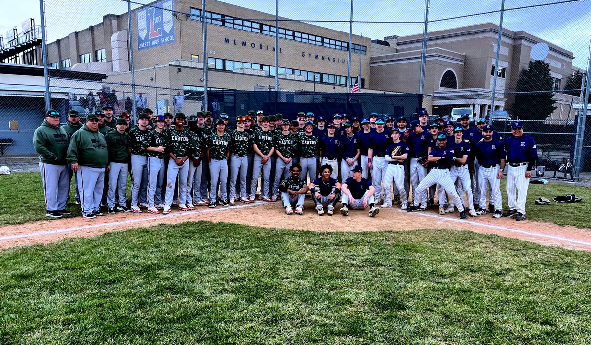 Liberty High School baseball paid tribute to late baseball coach Mark Benetsky. The mayor of Bethlehem was in attendance and declared 4/8 as Mark Benetsky day for Bethlehem. @LHSVarBBALL @LIBERTYATHCLUB @RoverBaseball @BethlehemAreaSD