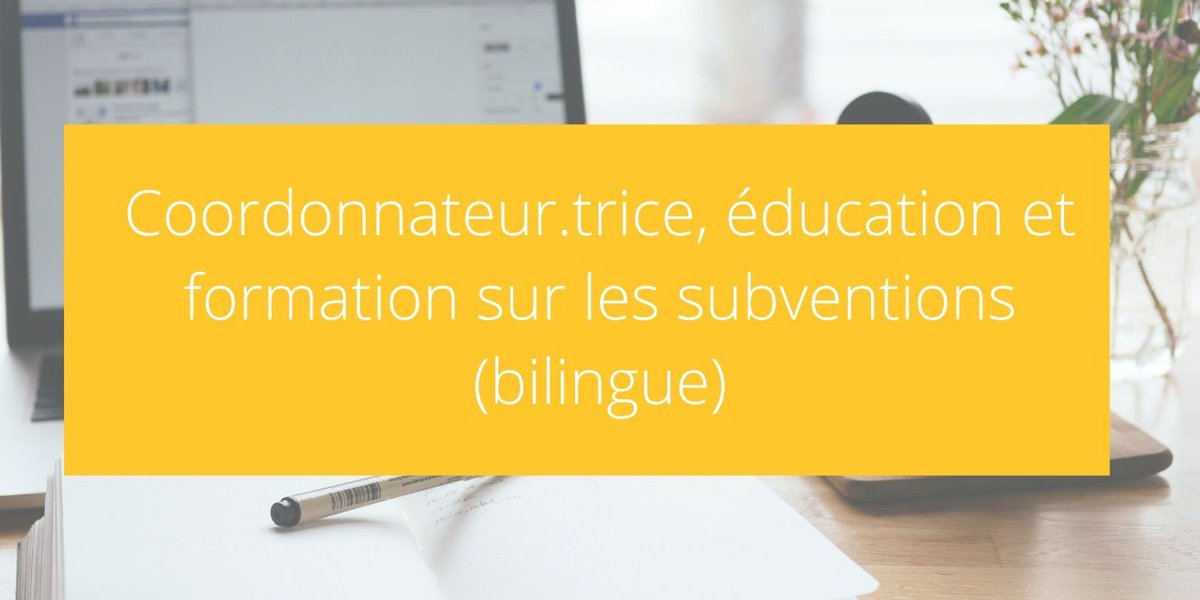 Nous recrutons un.e Coordonnateur.trice, Éducation et formation sur les subventions (bilingue), pour soutenir Connexion subvention, ainsi que l’ensemble de la communauté de financement. Salaire : 61 300 $ + télétravail + forfait vacances généreux. Infos : buff.ly/4d5JM2j