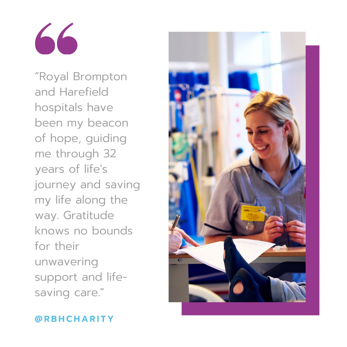 Countless individuals are born with heart or lung conditions, and Royal Brompton and Harefield hospitals play an incredible role in supporting them through life's journey. That's why we're committed to giving back and funding vital research to enhance their impact even further.