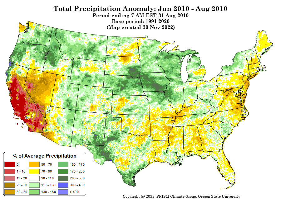Met_khinz's tweet photo. Summer '24 growing season precipitation trend:

Three years in the past are starting to rise to the top consistently regarding this developing #LaNina + Pacific Ocean (-PDO) oceanic set-up: 2011, 1998 and 2010.

Deciding factor? How strong this Nina gets into summer. Strong = 2010 wetter ag belt, weaker (2011) drier risk, 1998 in between.

This is something we are watching like a hawk over the next 1-2 months at @bamwxcom

#AGwx #OATT