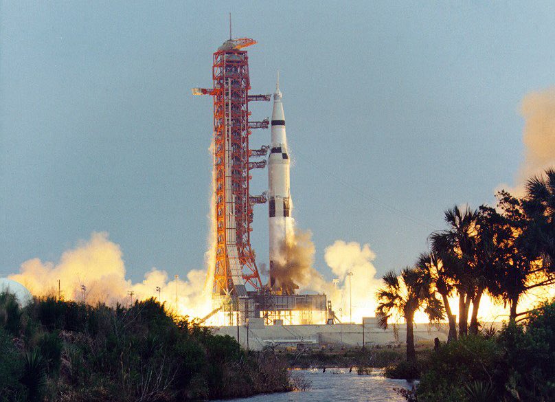 On this day 1970 - Apollo 13 Launch Taking astronauts Jim Lovell, Fred Haise and Jack Swigert on their perilous journey around the moon.