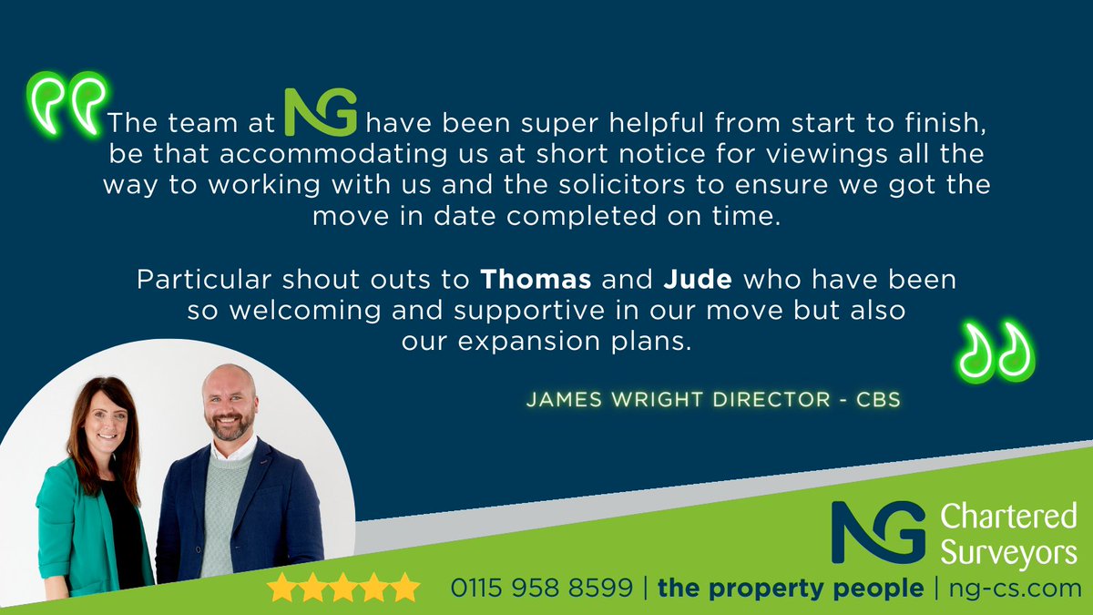 #ThoughtfulThursday Thank you to James Wright at CBS for highlighting the exceptional service received from our NG Team!💥

This is what inspires us to deliver excellence for our clients! Thank you for trusting us with your business! 

#ClientTestimonial #ThePropertyPeople