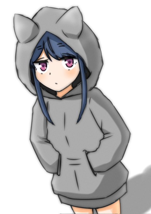 「blue hair grey hoodie」 illustration images(Latest)