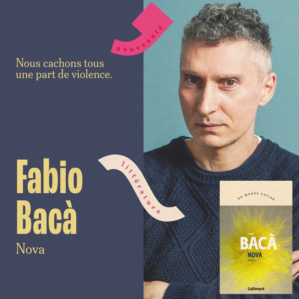 #DUMONDEENTIER Avec son ironie subtile et un style inimitable, Fabio Bacà pose une nouvelle fois son regard acéré sur le quotidien, en nous invitant à réfléchir à la part obscure et primitive présente en chacun de nous. Découvrez 'Nova' ▶️ gallimard.fr/Catalogue/GALL…