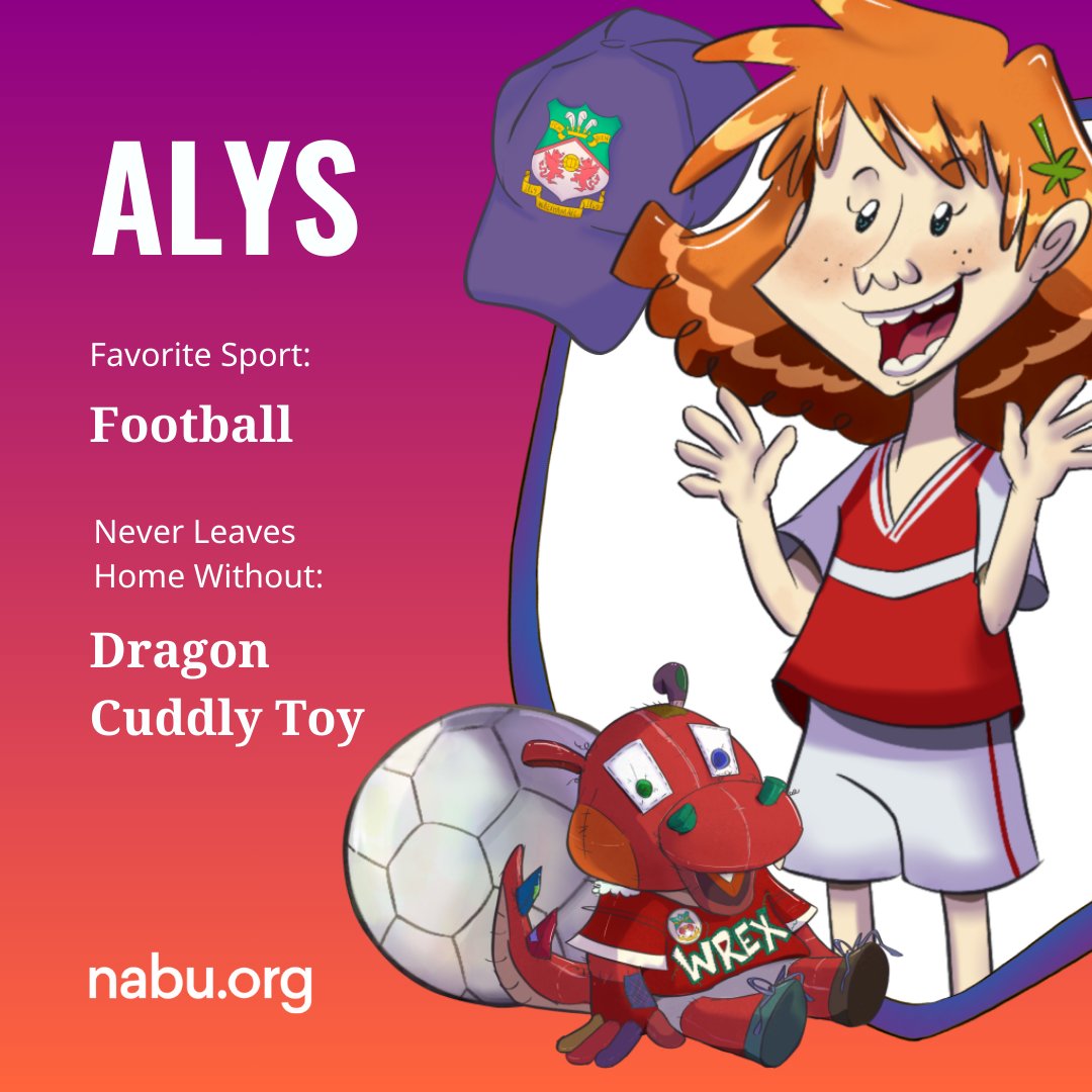 Meet our NABU Character of the Week, Alys! 🏴󠁧󠁢󠁷󠁬󠁳󠁿 You can find her in the pages of our first-ever Welsh-English story, 'The Lucky Dragon.' Who's your favorite character from the story?
@hp
@wrexham_afc
#ReadWithNABU #HPxWxmAFC 📷📷#WxmAFC