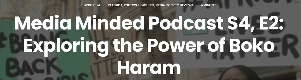 Today's #YoungWriter article reflects on the #MediaMinded podcast. 🎙 Bart gives us the highlights and insights from Episode 2 and the world of Boko Haram. We learn about the intricate relationship between misinformation, social media, and extremism through West Africa's…