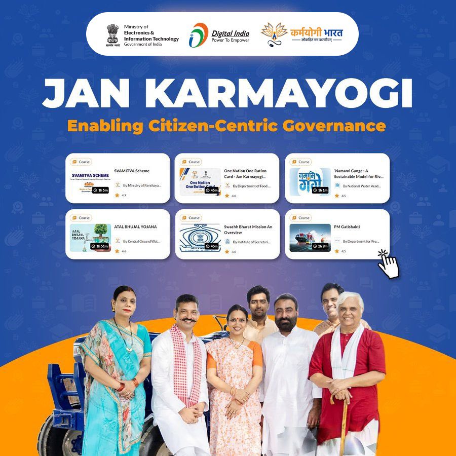 Presenting ‘Jan Karmayogi’ on #iGOT, aimed at equipping govt officials with the necessary skills & knowledge to better serve the citizens at the grassroots level & address their social & economic welfare. Link to ‘Jan Karmayogi’ - portal.igotkarmayogi.gov.in/app/jan-karmay…