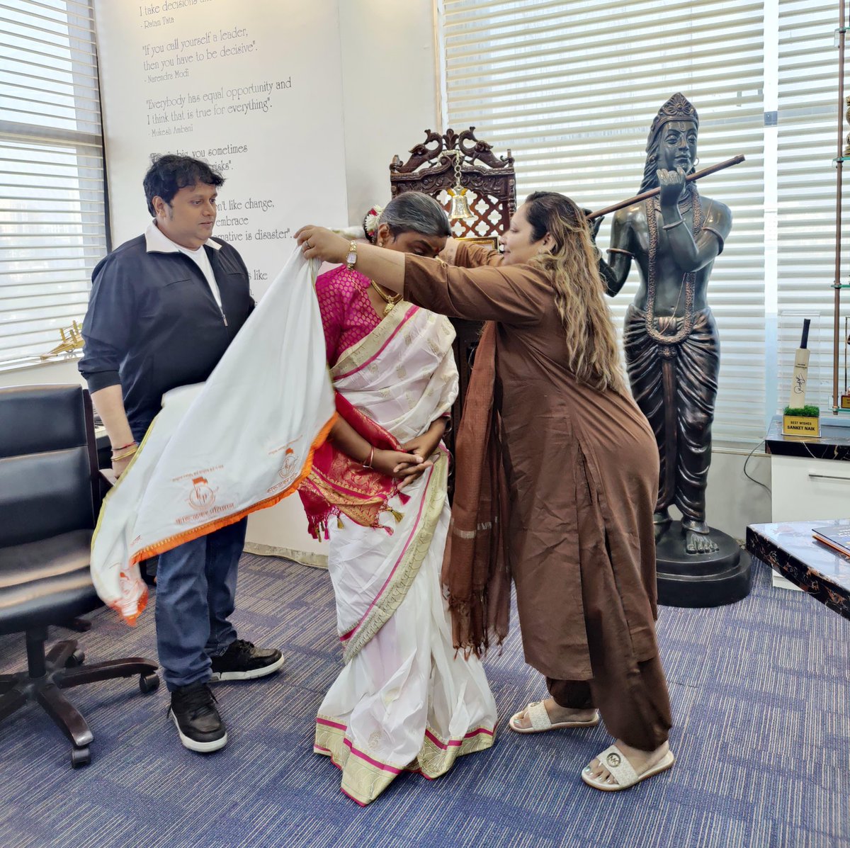 Happy to present Vivaan's Book to two distinguished guests at our Office: Nazia Elahi Khan, the Senior Counsel of the Supreme Court of India and the Spokeswoman of Bharatiya Janata Party (BJP) & Shreegauri Sawant, a transgender activist from Mumbai and Director of Sakhi Char