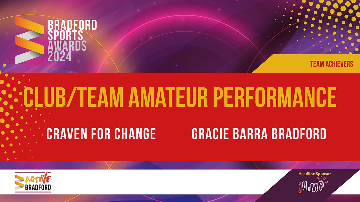 Here are the finalists for the Club/Team Amateur Performance award! Best of luck to @Craven4ChangeFC and @GraciebarraB Don't miss out, get your tickets for the awards here 👉bit.ly/4aqouuh #BSA24 #ActiveBradford