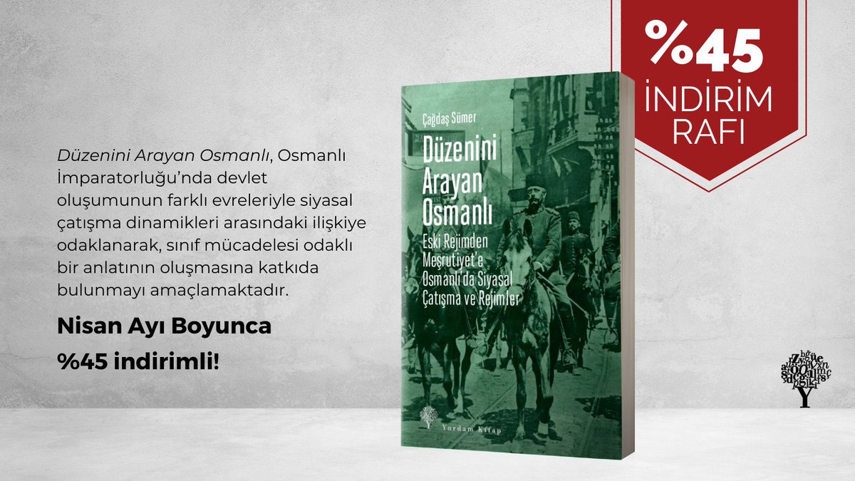 'Düzenini Arayan Osmanlı', Osmanlı İmparatorluğu’nda devlet oluşumunun farklı evreleriyle siyasal çatışma dinamikleri arasındaki ilişkiye odaklanarak, sınıf mücadelesi odaklı bir anlatının oluşmasına katkıda bulunmayı amaçlamaktadır. Nisan ayı boyunca %45 indirimli!…