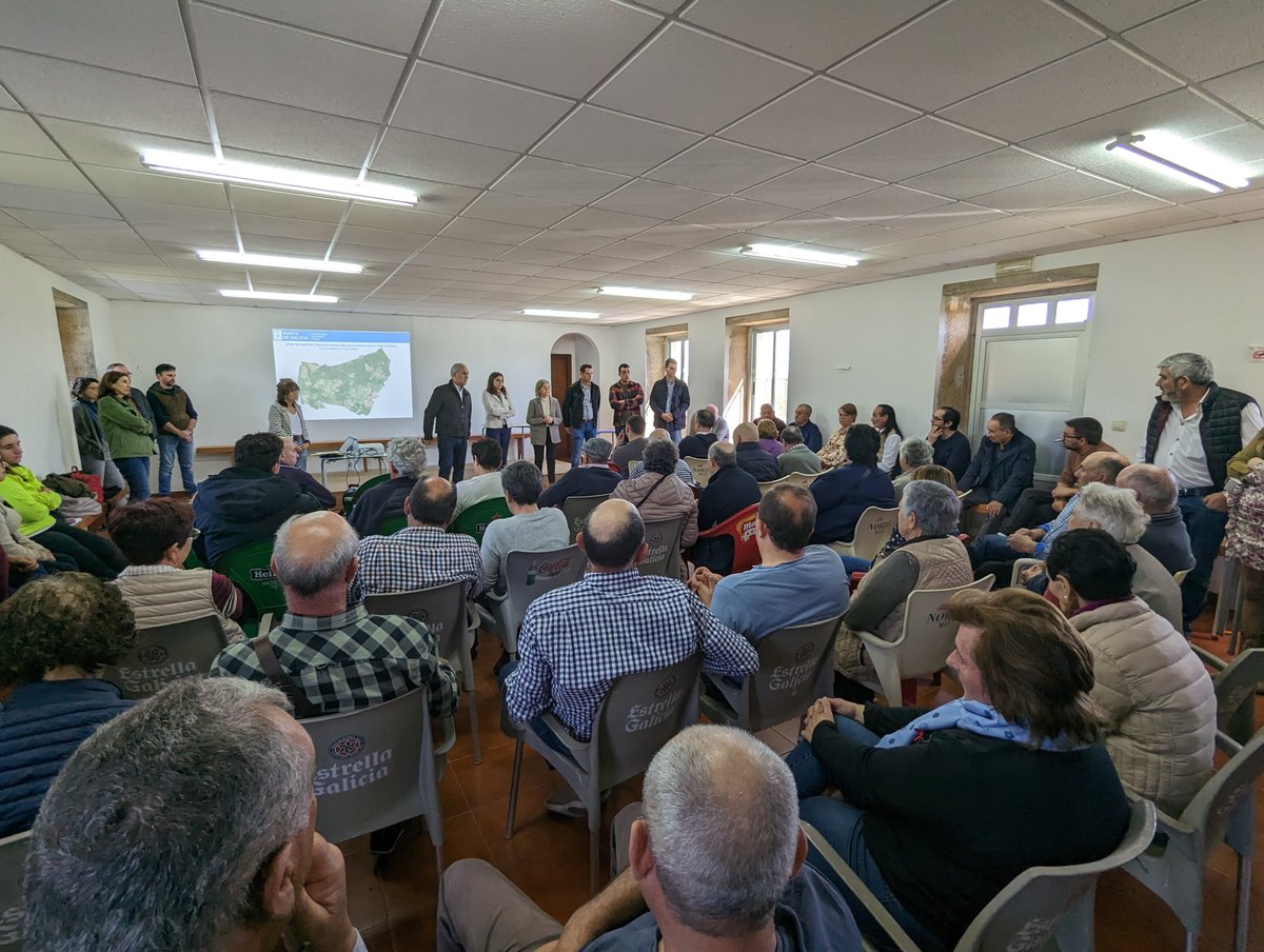Hoxe nunha reunión con veciños e veciñas de <a href="/ConcellodeLalin/">Concello de Lalín</a>, informamos sobre os traballos que poremos en marcha na parcelaria de Galegos.

Este proceso de reestruturación abrangue unha superficie de 431 hectáreas, propiedade de 187 titulares beneficiados