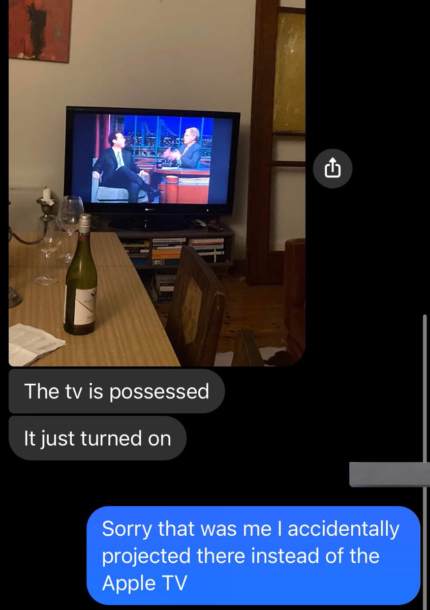 Accidentally projected the Kramer apology video to the living room tv while my housemate was having dinner with a friend