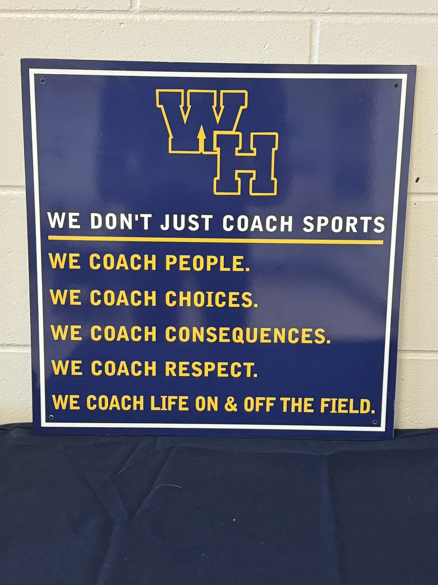We are more than just coaches. There is always a bigger picture. People will always judge a coach on wins and losses but most outside of coaching have no idea how big an impact we have on our youth. (Saw this sign at St. Cloud HS and had to have some made!)