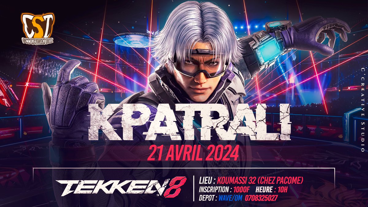 "Get ready for the next battle! "KPATRALI" our Ranking event for the  best TEKKEN players is back on April 21st and for the first time on "TEKKEN 8". Come and witness the top  Tekken players of the Ivorian scene in action . #TEKKEN8