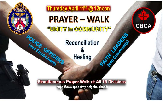 Join us today for a Prayer Walk. Originating in @TPS23Div, this initiative has expanded city-wide. Taking place simultaneously across all TPS Divisions, @TPS33Div will be meeting @ 12pm at @stmattheworiole (80 George Henry Blvd). #unityincommunity #communitypartnership