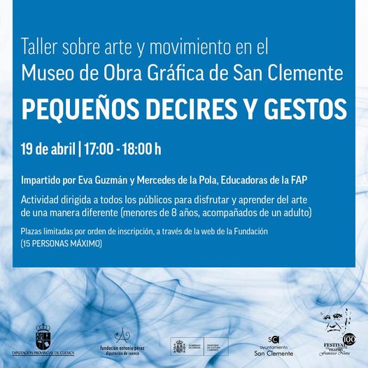 El Programa educativo de la FAP participa en el 𝐈𝐗 𝗙𝗲𝘀𝘁𝗶𝘃𝗮𝗹 𝗱𝗲 𝗧𝗲𝗮𝘁𝗿𝗼 𝗙𝗿𝗮𝗻𝗰𝗶𝘀𝗰𝗼 𝗡𝗶𝗲𝘃𝗮, que se celebra en San Clemente, con una actividad organizada por Eva Guzmán y Mercedes de la Pola, educadoras de la FAP acortar.link/6Ycxid 📆19 abr 17 h