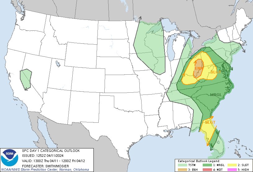 7:54am CDT #SPC Day1 Outlook Enhanced Risk: for eastern Ohio and northwest West Virginia spc.noaa.gov/products/outlo…