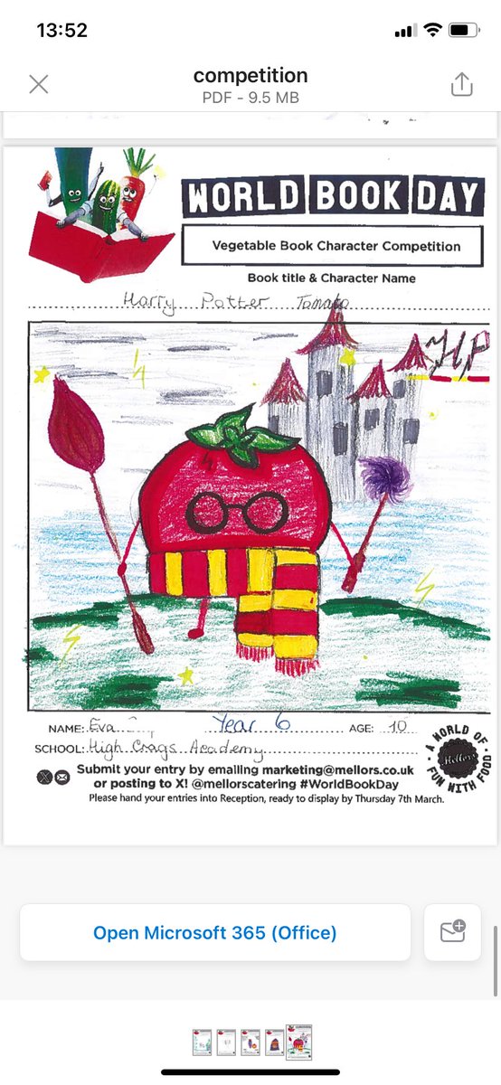 Massive congratulations to Eva in Year 6, who has won £100 worth of books for school in Mellors’ World Book Day Competition! She designed a Harry Potter themed vegetable! Well done Eva! 👏 @HighCragsPLA #StarReaders