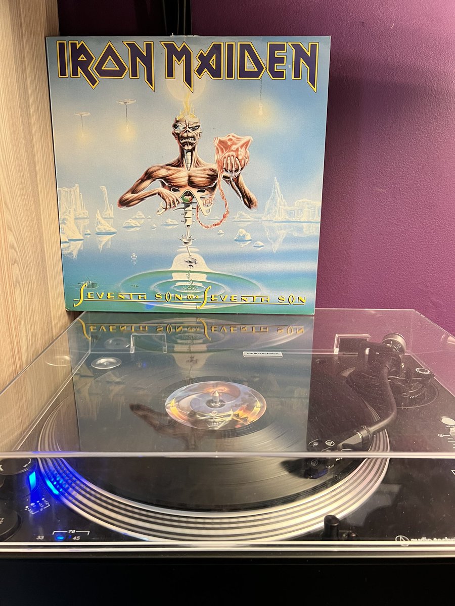 First up on today’s episode of ‘Now Spinning’, it’s an anniversary album. @IronMaiden ‘Seventh Son Of A Seventh Son’ was released April 11 1988. One of my favourites, this was also the first CD I ever bought with my own money. OG EMI Records pressing. Crank it up 🤘🤘 #uptheirons