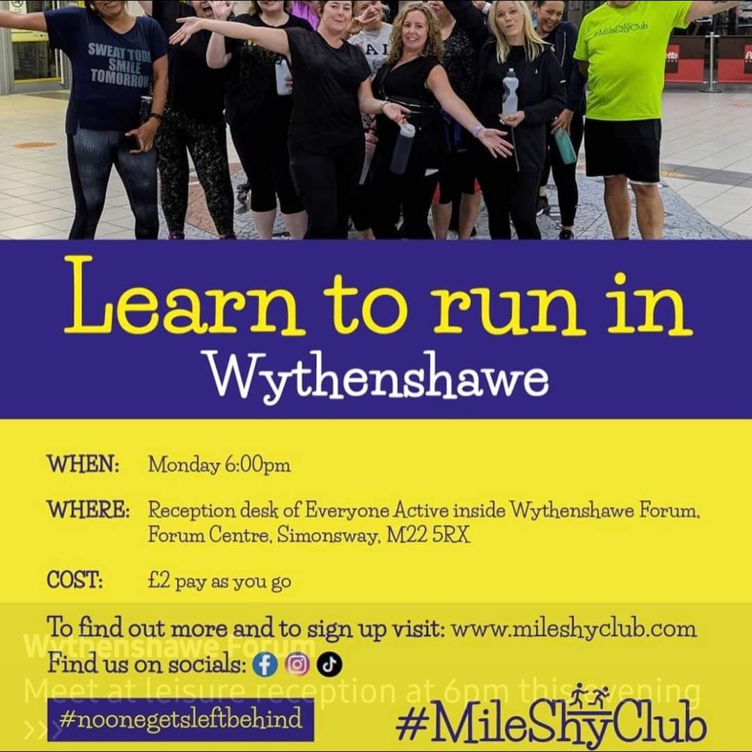 Are you interested in learning to run then join the #mileshyclub #noonegetsleftbehind at Reception deck at @ForumCentre every Monday at 6pm or sign up at mileshyclub.com