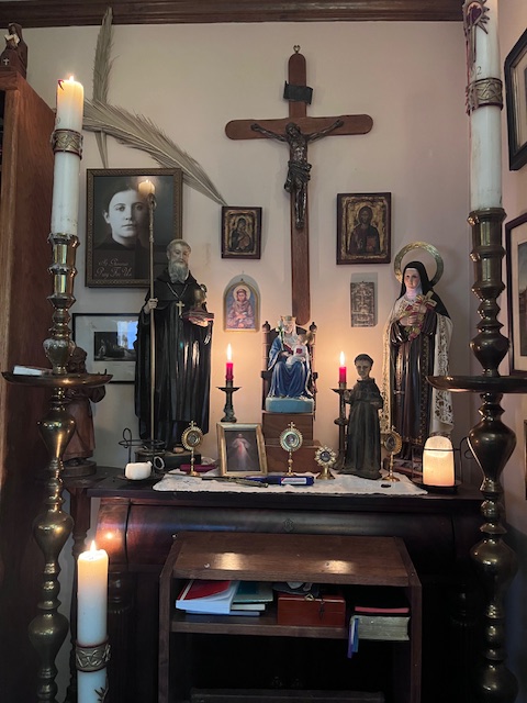 St Gemma Galgani is in my oratory. A picture and a relic. We visited her shrine in Lucca last May and I'll have her relic on the altar at the 10:00 Mass at OLR, Greenville this morning.