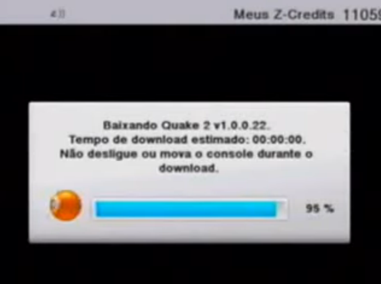 Zeebo had a limit of 50 MB per game in its store, the trick TecToy used here was to leave the game pre-installed on all consoles so that all the user needed to download was a 3 MB executable, reducing costs on the 3G data usage.

No other game not even Quake has used this method.