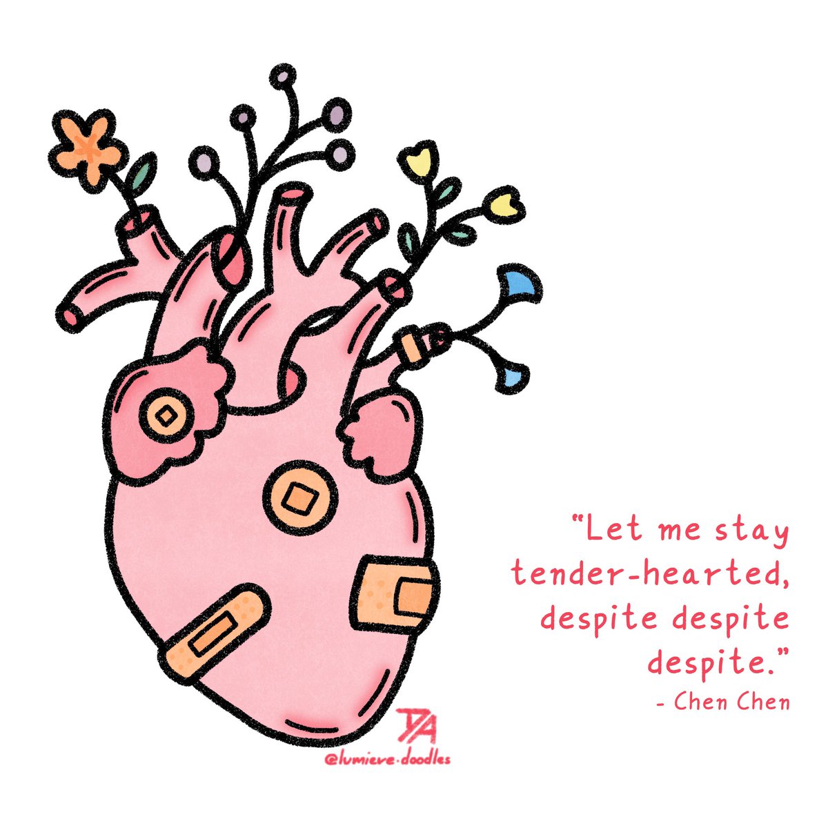 Note to self: let me stay tender-hearted, despite despite despite. @chenchenwrites #digitalillustration @Procreate