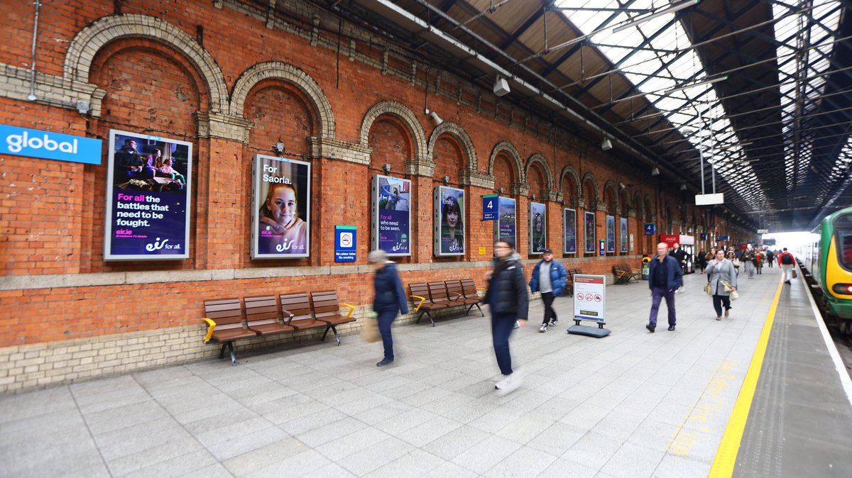 Eye-catching 👀 @eir multi-format campaign on the streets of Dublin and @irishrail stations delivering coverage, frequency and impact 🤩💙 #expectcoverage #demandimpact #bus #aircoach #rail #digital