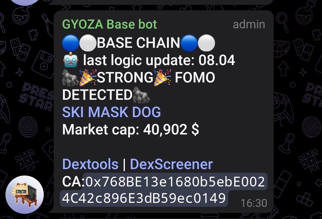 Improving our tech on daily basis and this is the result! More trash filtered out, more exceptional ones caught. More soon! #gyoza #skimaskdog #basechain #alpha #fomo