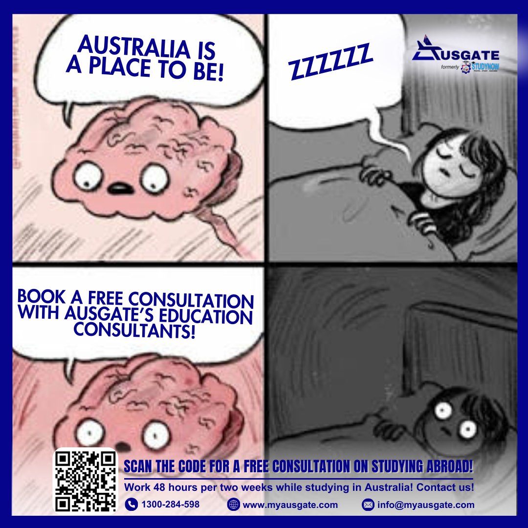 Hit this link to book FREE CONSULTATION on studying abroad: calendly.com/info-ausgate

#StudyInAustralia #AustralianEducation #StudyAbroadExpert #AustralianVisa #StudentVISA #InternationalStudents #StudyAbroadConsultants