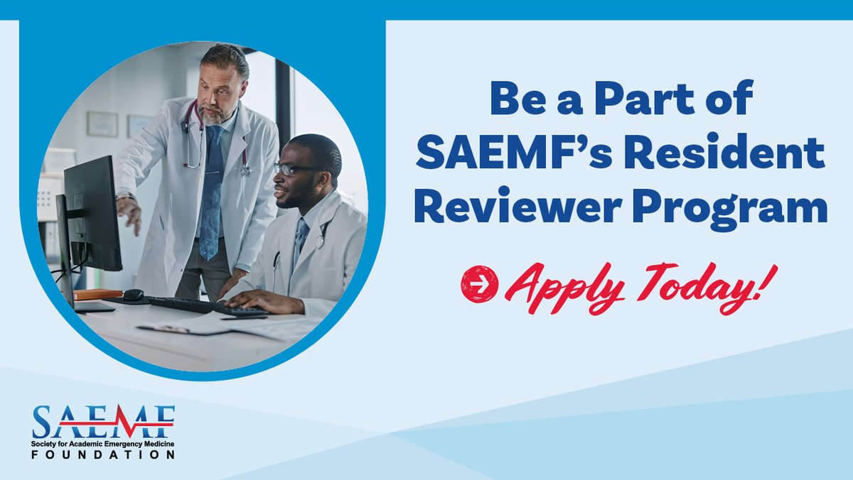 Are you an aspiring researcher currently in residency? Gain insight into the grant writing review process through the SAEM Foundation Resident Reviewer Program! Learn more about this incredible opportunity and apply by April 16: ow.ly/AmNV50Rauxq