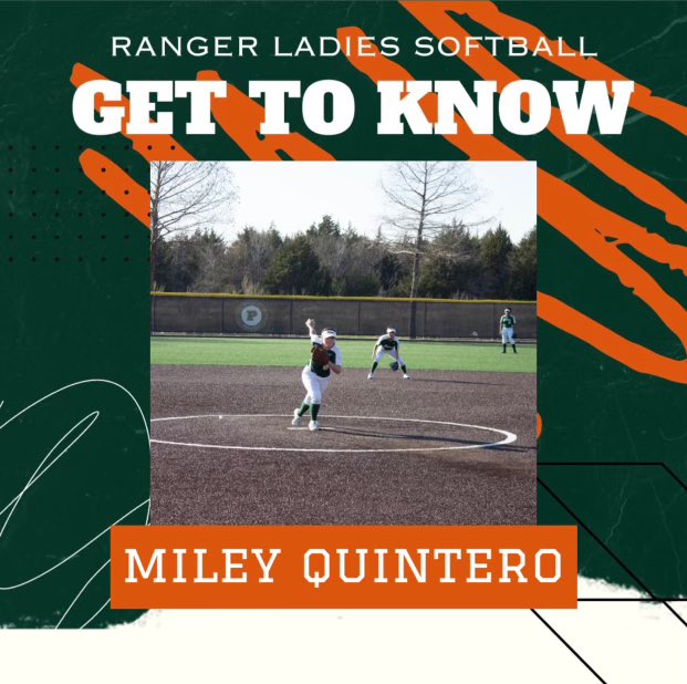 🚨Now introducing our favorite Sophomore Pitcher🚨 Miley Quintero #8 because she eats it up on the field Positions: Pitcher/Outfield Favorite memory of the season: hanging out at tournaments! Favorite collegiate/ pro athletes: Jayda Coleman & Corey Seager⚾️ Post-game drink: OJ🍊