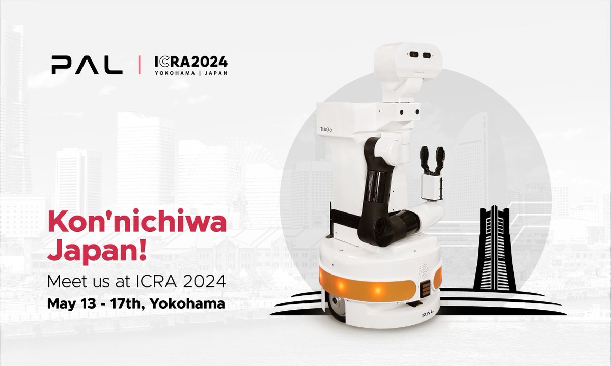 We are going to #ICRA2024! #SaveTheDate and find us at our booth, IC028, to meet our team experts and our most popular mobile manipulator, TIAGo, in person! See you there, and meanwhile learn more about our participation at the #event: blog.pal-robotics.com/icra-2024/ #research #Robots