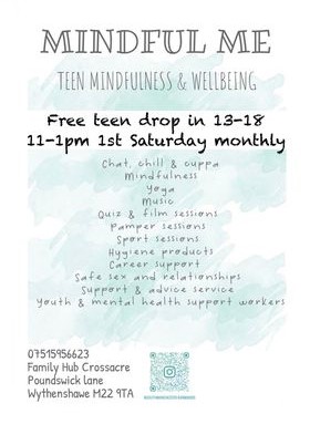 #Mindfulme - #teen #mindfulness #wellbeing free teen drop in 13-18 11-1pm 1st Saturday of each month