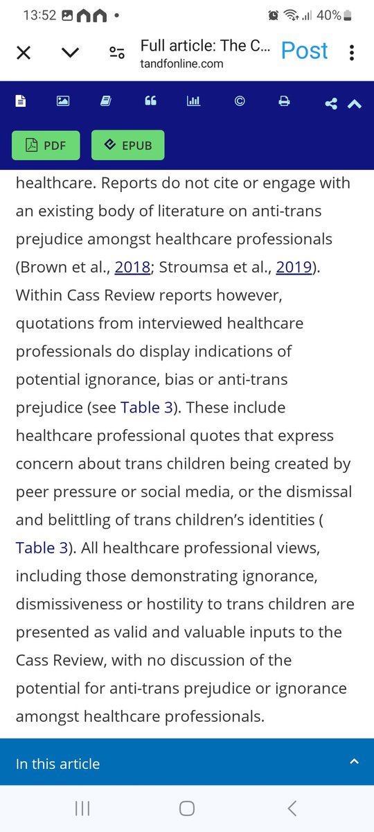 Full study on the Cass report found here. It exposes the report to be deeply unreliable and not representative of trans children's healthcare needs tandfonline.com/doi/full/10.10…