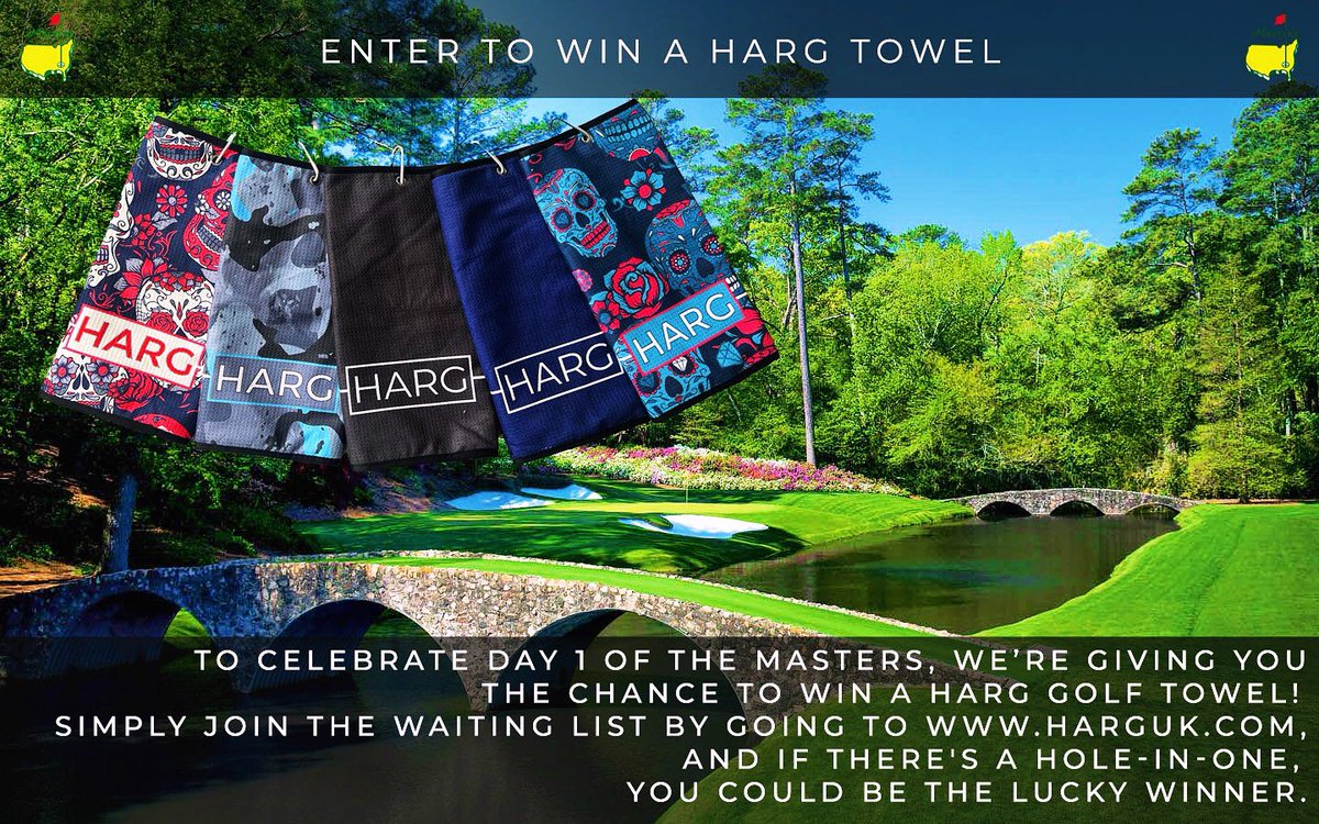 HargGolfApparel's tweet photo. To Celebrate Day 1 of The Masters, we are giving you the chance to WIN a HARG Towel. All you need to do is Join The Waiting on our website https://t.co/evKvBnqzVa Like, Follow and Share to keep updated with daily prizes throughout The Masters #HARG #TheMasters #Win #Competition https://t.co/S1YlRMHrMi