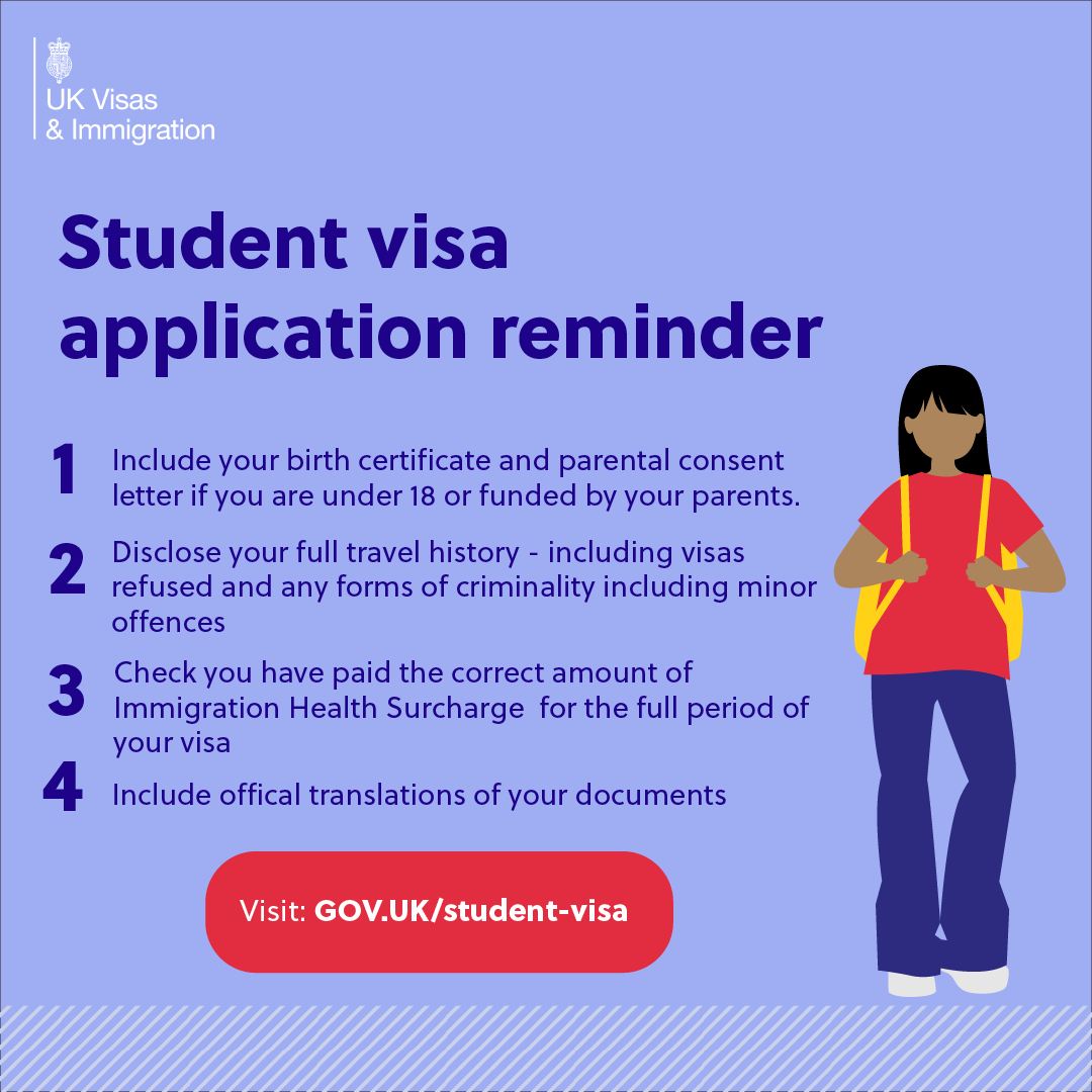 Accuracy matters! Double-check your application to ensure all required documents are included. Mistakes can lead to delays in processing your application. For further information visit gov.uk/student-visa/d… #UKStudentVisa