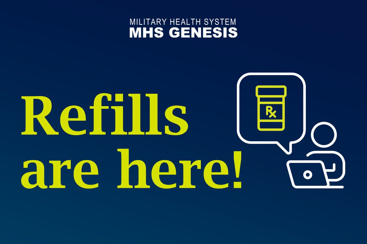 Online refills are here! You can now refill your prescriptions at your military pharmacy using the MHS GENESIS Patient Portal. Learn more about this new feature at: newsroom.tricare.mil/News/TRICARE-N…