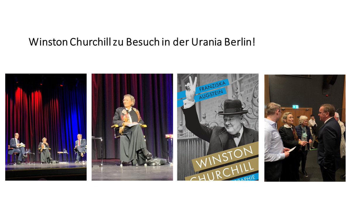 About last Night: @PistoriusBoris, Raphael Gross und Franziska Augstein. Tolle Buchvorstellung im großen Saal! Besondere Anekdoten? Unzählige! Das gilt natürlich auch für die außergewöhnliche #Biographie! #Churchill DANKE @UraniaBerlin und an das Podium! 👏🤩